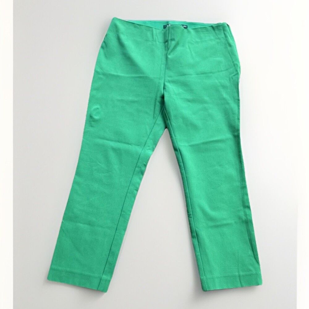 Lauren Ralph Vintage Lauren Women Pants Size 10 Green Cotton Elastin Elastic